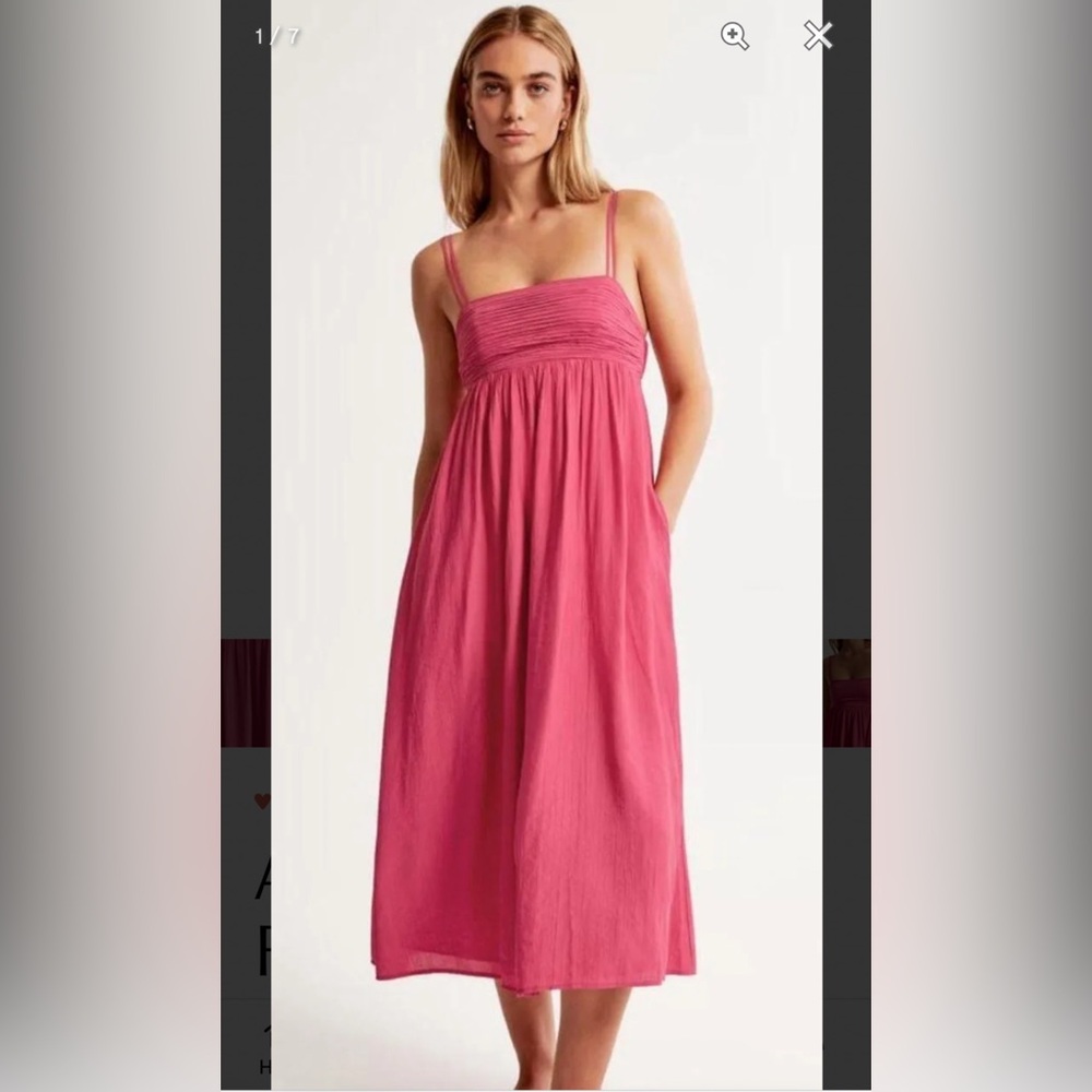Abercrombie and finch pink sundress dress crinkle